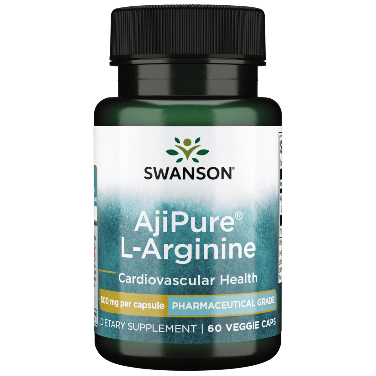 Swanson Ajipure L-arginine - Pharmaceutical Grade 500 mg 60 Veggie Capsules