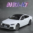 thumbnail image 3 of 1:24 Audi A7 Toy Car Model Diecast Alloy Vehicle Miniature Pull Back Sound & Light Doors Openable Collection Gift For Boy Kid white with box, 3 of 6
