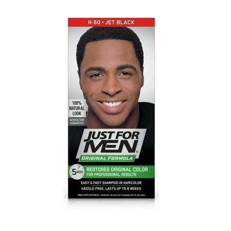Just For Men Original Formula, Restores Original Color, H60 Jet Black + Facial Hair Remover