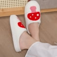 thumbnail image 7 of Fuzzy Slippers For Women Comfortable Home Cute Cartoon Strawberry Winter Slippers Men Couple Thick Bottom Warm Slippers Warm Cozy Winter House Slippers Bedroom Indoor House Shoes, 7 of 7