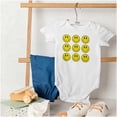 thumbnail image 4 of Positive Happy Faces Smile Emoticons Romper Boys or Girls Infant Baby Brisco Brands NB, 4 of 6