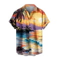 thumbnail image 5 of Womens Clothing Homenesgenics Womens Tops Women's Hawaiian Shirt Printed Round Neck Short Sleeved T-Shirt Tops Short Sleeved Lapel Tops/shirt Multicolor XL, 5 of 5