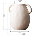 thumbnail image 2 of Off-White Ceramic Vase with 2 Handles, Sandstone Texture for Modern Farmhouse Decor, Rustic Pottery, Decorative Flower Vase, Clay Small Vase, Centerpiece for Dining Table - 7 Inch Tall, 2 of 17