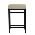 thumbnail image 4 of HomePop 24" Indoor Square Backless Metal Upholstered Counter Stool, Light Tan, 4 of 10