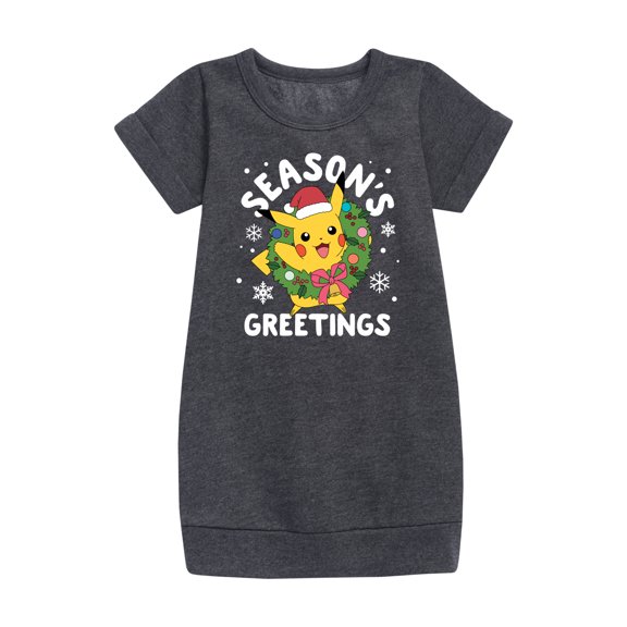 Pokémon - Pikachu Seasons Greetings - Youth Girls Fleece Dress