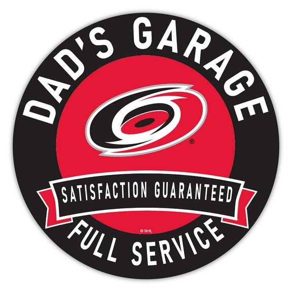 Carolina Hurricanes 16" Dad's Garage Wood Sign