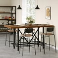thumbnail image 3 of Tribesigns Dining Table for 6 People, Industrial Rectangular Kitchen Table with Metal Footrest for Dining Room (Rustic Brown), 3 of 17