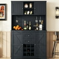 thumbnail image 2 of Dark Blue Wine Bar Cabinet With Storage - Coffee Drawers And Shelves For Kitchen In Antique With Cabinets, Drawers, Dining Room, 2 of 7