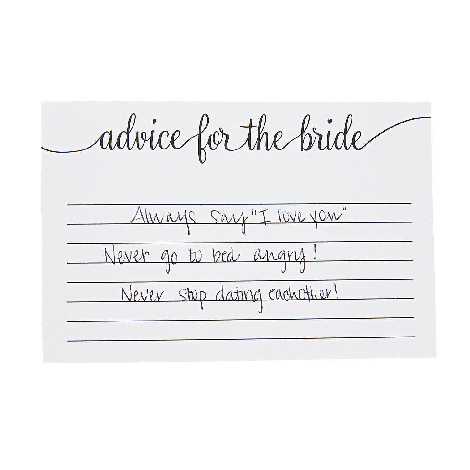 Advice For The Bride Cards (24Pc) Stationery 24 Pieces