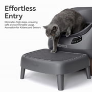 CATLINK Pet Ramp for Open Top Automatic Cat Litter Box, Suitable for Senior, Kitten, Obese Cats, Easy Access Step with Litter Trapping Design, Grey