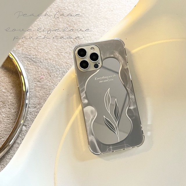 Funda para iPhone 13 Pro Max, funda protectora con espejo para niñas y mujeres, retoque de maquillaje, cámara trasera, selfies JAMW Sencillez