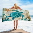 thumbnail image 1 of Turtle Pattern Beach Towel, Microfiber Absorbent Bath Towel, Quick-drying Double-sided Velvet Beach Towel -week, 1 of 5