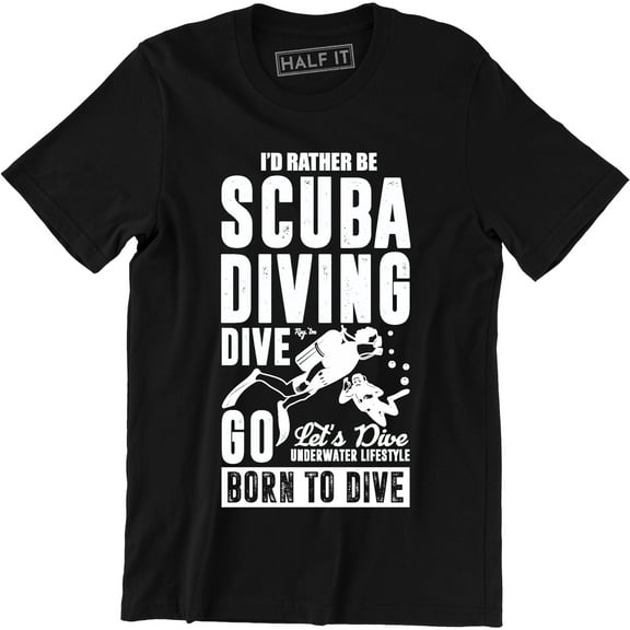 I'd Rather Be Scuba Diving Mens Funny Deep Sea Ocean Equipment Snorkel T-Shirt