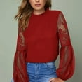 thumbnail image 7 of STETMN Womens Lantern Long Sleeve Blouse Causal Trendy Lace Dressy Versatile Outfits, 7 of 7