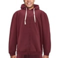 thumbnail image 2 of Men's Zip Up Fleece Sports Gym Athletic Jogging Track Sweat Suit 2 Piece Set (Burgundy, 6XL), 2 of 6
