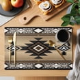 thumbnail image 2 of Brown Southwest Placemats Set of 6, Farmhouse Boho Aztec Geometric Neutral Placemats for Dining Table, Place Mats for Kitchen Tabletop, Waterproof Wipeable Dining Table Mats Set, 2 of 9