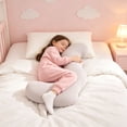 thumbnail image 7 of 1pc Human Shaped Body Pillow, L-Shaped Ergonomic Full Body Pillow, Cooling Side Sleeper Cushion, Memory Foam Support with Washable Cover 35x14x6in, 7 of 7