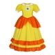 thumbnail image 2 of Vestido De Princesa Para Niñas Con Mangas Abullonadas Y Cintura Alta Para Disfrazarse En Halloween, Con Corona, Collar, Aretes, Guantes Y Accesorios, Color Rosa Claro, 2 of 4