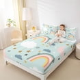 thumbnail image 4 of Homewish Cute Rainbow Full Size Sheets,Lovely Stars Print Bed Sheets,Fairy Tale Theme Sheet Sets For Girl Boys,Ultra Soft Home Decor,4 Pieces, 4 of 7