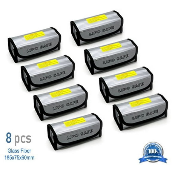 8 Pack LiPo Battery Fireproof Explosion Proof Safety Bag for guarding, charging and storage
