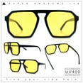 thumbnail image 2 of SA106 by Male Adult Octagon Geometric Plastic Racer Pilots Sunglasses, Yellow, 1, 2 of 10