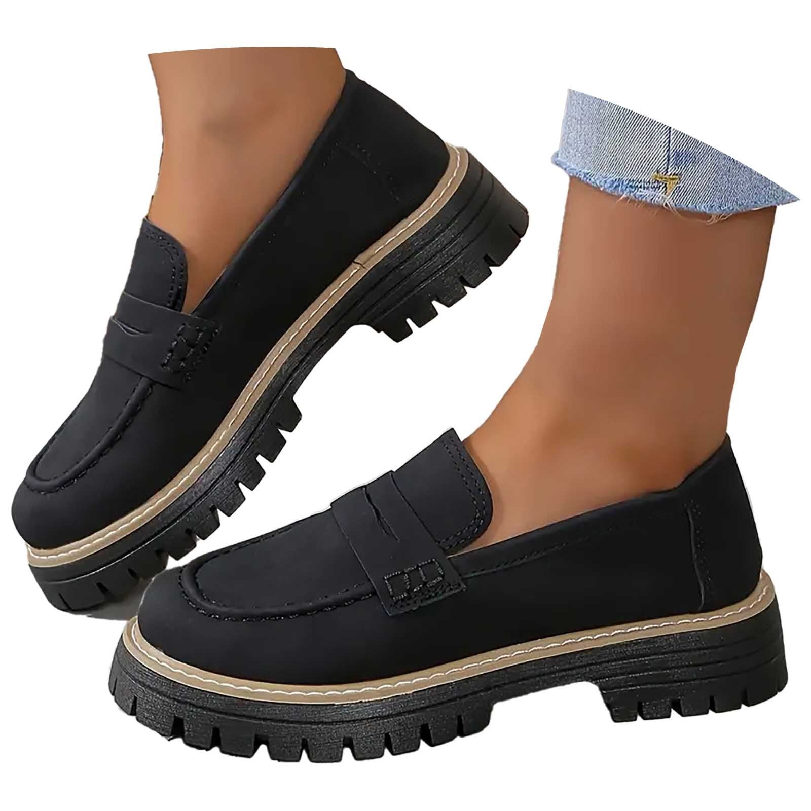 2025 Women's Solid Color Womens Shoes Business Casual Thick Soled