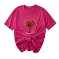thumbnail image 3 of BiZtdJrK Women's Casual T Shirts Love Heart Graphic Valentines Day Tee Tops Crew Neck Short Sleeve Valentine Tees Hot Pink XL, 3 of 6