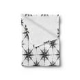 thumbnail image 2 of Compass Soft Flannel Fleece Throw Blanket, Black and White Sketch Style Windrose Discovering New Places Nautical Elements, Cozy Plush for Indoor and Outdoor Use, 70" x 90", Black White, by Ambesonne, 2 of 5