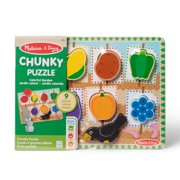 Melissa & Doug Colorful Garden Wooden Chunky Learning Puzzle - 9 Pieces - FSC Certified