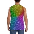 thumbnail image 4 of Uemuo Colorful Glitter Pattern Men's Sleeveless T-Shirt,Muscle Athletic Tank Top, Moisture-wicking Quick-dry Breathable Classic Tee Top for Gym Run Outdoor Sports-Large, 4 of 8