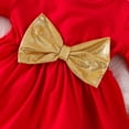 thumbnail image 6 of Toddler Baby Girls Christmas Dress Infant Long Sleeve Tulle Party Dresses with Bow Headband 18-24 Months, 6 of 8
