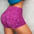 thumbnail image 4 of Naloa Rose Red Glitter Biker Shorts for Women Seamless Scrunch Short Women’s Yoga Shorts for Gym Running Sport Shorts - Large, 4 of 9