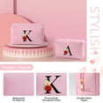 thumbnail image 5 of YOOLIFE Travel Essential Gift for Women, Cute Initial Makeup Bag, Waterproof PU Monogram Cosmetic Bag Travel Make Up Bag Gifts for Women Girls, 5 of 9