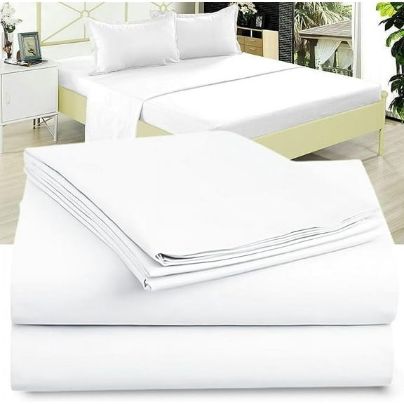 Twin Sheet Set - 1800 Ultra-Soft Microfiber Twin Bed Sheets - Double Brushed - Deep Pockets - Easy Fit – Wrinkle Free - Comfy - 3 Piece Set - Bedding Sheets & Pillowcases (Twin, White)
