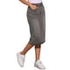 thumbnail image 4 of Faldas de mezclilla para mujer Inspire Chic, de cintura alta, con cremallera, abertura trasera, midi, con bolsillos, gris, talla S, 4 of 6