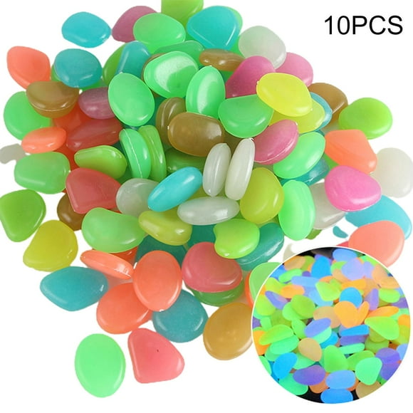 10Pcs Luminous Stones Glow in the Dark Decorative Pebbles Aquarium Ornaments