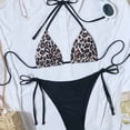 thumbnail image 4 of Womens Swimsuit Womens Bikini Leopard Print Bikini Off Shoulder Tankini With Drawstring Ties And Low Back Swimsuit, 4 of 4