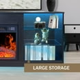 thumbnail image 6 of Sesslife Cable Management Television Stand, Fiberboard Modern Black, 57.80x15.50x24.80", 91.93 lbs, 6 of 10