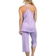 thumbnail image 4 of Doublju Women's Sleeveless Racerback Capri Pajama 2 Pcs Set (Plus Size Available), 4 of 4