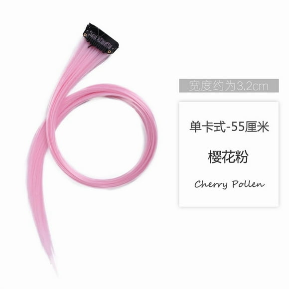 suxuMhao Hairpiece-3 Pieces Ear-hugging Colored Hair Clip-ins, Fake Hair Clips,Hairpieces,Ponytail Hair Piece & Colored Wig Pieces,21.65×1.38IN Stylish Hair Accessories for Hairstyling,Light Pink