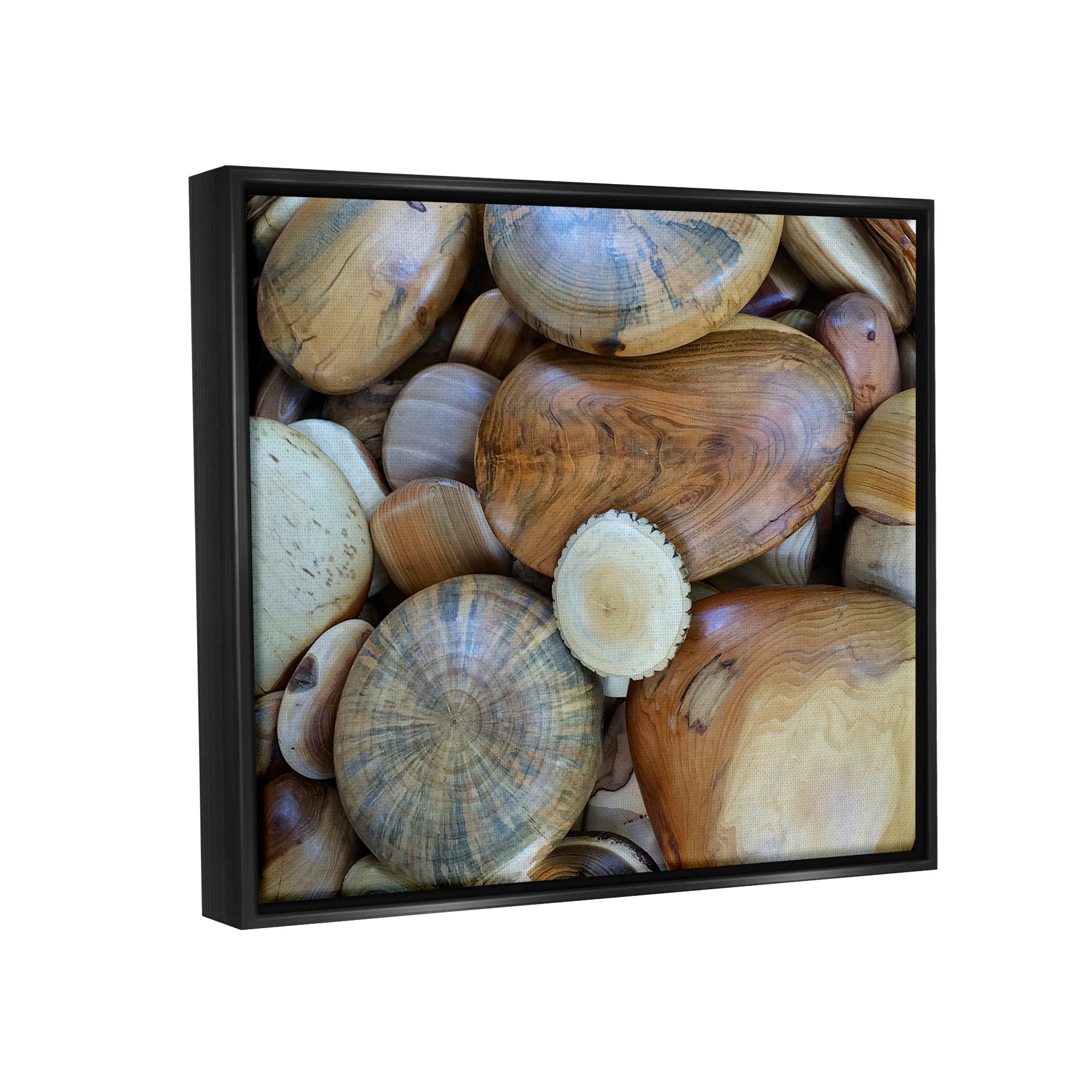 Stupell Industries Wood Stones Nature Photography Landscape Photography Black Floater Framed Art Print Wall Art