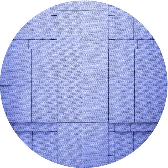Ahgly Company Tapis Rond Lavable en Machine Intérieur Jeans Transitionnels Bleu, 4 Pieds Rond