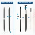 thumbnail image 4 of Uxcell Slim Metal Ballpoint Pen, 5Pcs Black Ink 1mm Medium Point Pen Metallic Retractable Lightweight Smooth Writing Pens for Business Office Wedding Guest Book, Black, 4 of 7