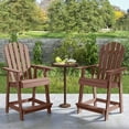 thumbnail image 4 of Costway 4 PCS Bar Stool HDPE Patio Chair with Armrest Footrest Home Indoor Outdoor Brown, 4 of 9