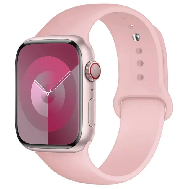 Correa de silicona para Apple Watch, pulsera deportiva de 44mm, 45mm, 40mm, 41mm, 42-38mm y 45 mm, serie iwatch 8 7 6 5 4 3 SE 9 Ultra 2 49mm