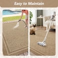 thumbnail image 5 of SIXHOME Outdoor Rugs 6'x9', Farmhouse Bordered Patio Rug, Indoor Outdoor Polypropylene Weave Textured Carpet, Water-Resistant, Quick-Dry Rug for Porch, Balcony, RV, Garden, Neutral Brown, 5 of 8