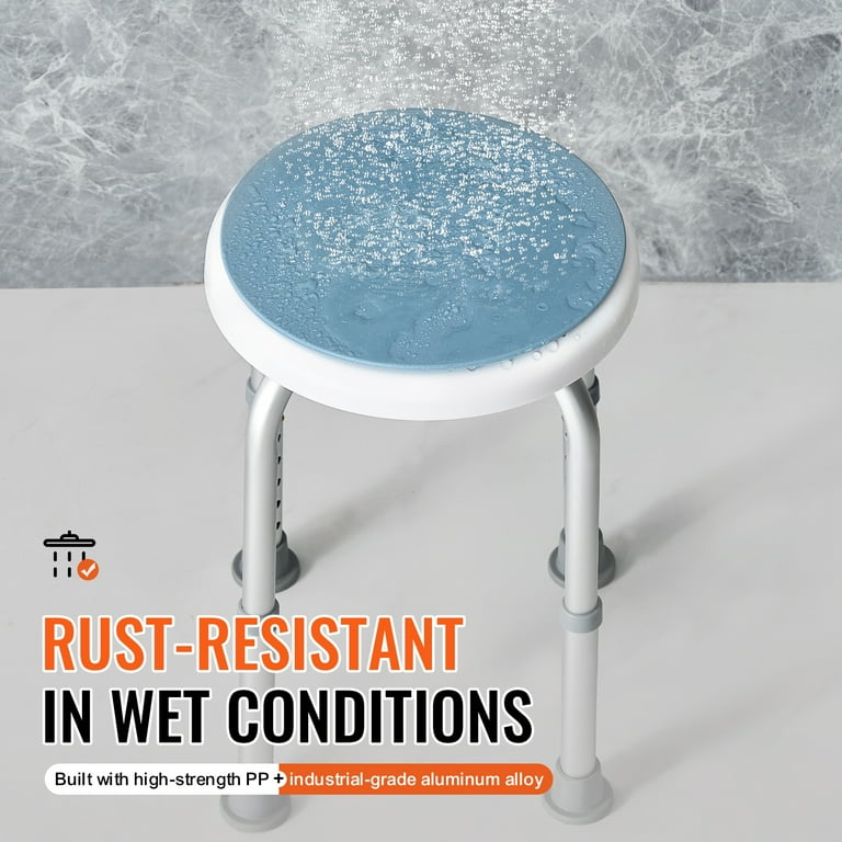 SKYSHALO 360 Degree Rotating Shower Chair Height Adjustable Shower Stool Secure Bathtub Chair with Anti Slip Feet for Seniors Disabled Handicap Supports up to 300 lbs Blue Walmart