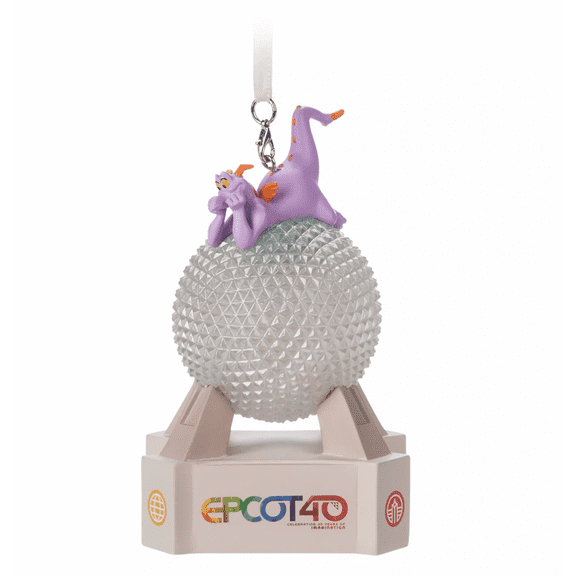 Disney Parks Epcot 40th Figment Spaceship Earth Light-Up Christmas Ornament New