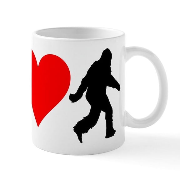 CafePress - I Heart Bigfoot Mug - 11 oz Ceramic Mug - Novelty Coffee Tea Cup