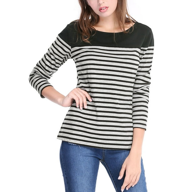 horizontal striped long sleeve shirt